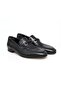 Black Color Laceless Genuine Leather Men's Shoes