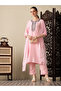 Pink Silk Kurta Trouser & Dupatta - VRN1052- Pink-Size:XL-42-Inches - 3