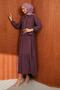 Plum Zippered Jacket Skirt Layered Gilet Set - 4