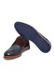Dark Blue Brown Laced Genuine Leather Men's Shoes - 3