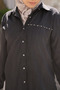 Black Buttoned Tunic Pantsuit with Stone Detail on the Front - 2