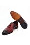 Burgundy Color Laceless Genuine Leather Men's Shoes - 3