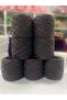 Summer Hand-Knitted Yarn Dark Smoked Burgundy with Glitter Wrap Visual Net 700 Gr - 3