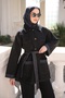 Black Buttoned Embellished Jacket and Trousers Set - 3