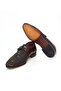 Brown Laceless Genuine Leather Men's Shoes - 3