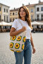 Knitted Sunflower Motif Shoulder Bag
