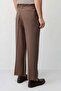 Brown Lyocell Relaxed Fit Pleated Men's Trousers - 6