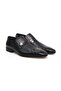 Black Color Laceless Genuine Leather Men's Shoes