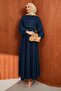 Navy Blue Jacket and Denim Dress Combination - 3
