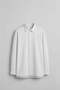 Men's Oversize Striped Linen Blend Long Sleeve Shirt White
