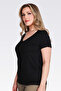 10839 Black V-Neck Short Sleeve T-Shirt - 3
