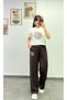T-Shirt and Trousers Set with Floral Embroidery, Elastic Waistband and Pocket Detail
