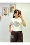 T-Shirt and Trousers Set with Floral Embroidery, Elastic Waistband and Pocket Detail - 4
