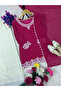 Pink Faux Georgette Kurta Trouser & Dupatta - HRT6384 - Pink - 6