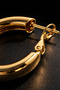 Gold Color Thick Hoop Earrings 2 cm Minimal Stylish Design Non-Tarnish Coating First Quality - 5