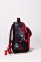 Kindergarten Bag Leather Printed Spider Theme Red-Black Nursery, Preschool Backpack with Wallet Gift - 4