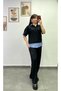 Hooded and Waist-Cinched Shirt, Detailed Pants, Elastic Waistband, Pockets and Grass-Stitched Sweatpants Set. - 3