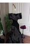 "Viola" Black Evening Dress - Royal Elegance with Enchanting Draped Design - 5