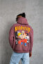 Men's 3 Thread Cotton Hooded Printed Oversize Sweatshirt Hoodie with Pockets - Dusty Rose - 2