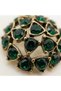 Bronze Earrings Authentic Jewelry Green Emerald Crystal Stone Round Topaz Model Vintage Women's Earrings - 5
