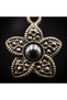 Bronze Earrings Authentic Jewelry Margazite Stone Flower Model Vintage Women's Earrings - 3