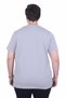 Men's Large Size Lycra Basic V-Neck T-Shirt 11170 Gray - 3
