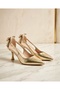 Women's Elegant Bow Heeled Shoes 7cm Full Mold Feli̇syabuti̇k - 4