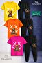Children's Bear Yarn Carpi White 3-Piece T-Shirt Tracksuit Set