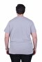 Men's Large Size Lycra Basic Crew Neck T-Shirt 11160 Gray - 3