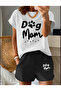 Dog mom printed t-shirt and shorts set