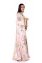 Moroccan embroidered satin kaftan dress with a waist belt - 6