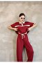 Oversize Modal Fabric Garnished Tracksuit Set Soft Textured Shirt Collar Loose Fit Set - 6