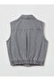 Nevavm Shirt Collar Women's Jean Vest with Difference in Color - 6