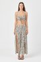 Women's Woven Slit Maxi Beach High Waist Blouse-Pants Set - 4
