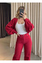 Women's Red Color Knitwear Knitted Raglan Sleeve Bolero Cardigan Korean Style 4 Seasons - 4