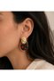 Gold Detailed Red and Black Patterned Retro Earrings – Stylish & Modern Design - 2