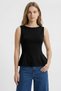 Black Zero Sleeve Crew Neck Blouse 2785 - 2