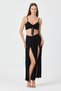 Women's Woven Slit Beach High Waist Blouse-Pants Set - 4