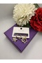 Zircon Stone Star Bow 3-Piece Steel Earring Set