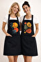 Kitchen Apron Set of 2 Stain-Resistant Water-Repellent Fabric Colorfast Print Floral Botanical Pattern Double Apron - 2