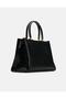 Women's Black Multi-Compartment Convenient Vegan Crocodile Leather Crossbody Hand and Shoulder Bag