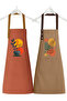 Kitchen Apron Set of 2 Stain-Resistant Water-Repellent Fabric Colorfast Print Floral Botanical Pattern Double Apron - 3