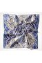 Twill Silk Scarf Art Pattern Blue Gray 90X90 - 5