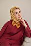 وشاح حريري من التويل بنمط برتقالي غامق 90x90