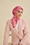 Twill Silk Scarf Abstract Pattern Pink 90X90 - 5