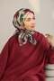 وشاح حريري من التويل بنمط زهور تجريدي فوشيا 90x90 - 2