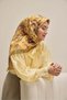 Twill Silk Scarf Large Floral Gold 90X90 - 2