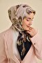 Twill Silk Scarf Shawl Pattern Black 90X90 - 4