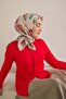 وشاح حريري من التويل بنمط أوفال جراي 90x90 - 4