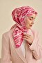 Twill Silk Scarf Abstract Pattern Pink 90X90 - 4